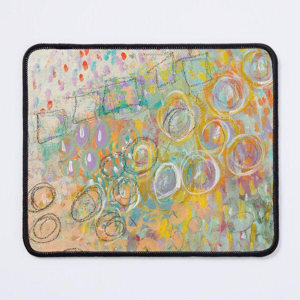 Item preview, Abstract garden painting mixed media greens  designed and sold by Undertheoaktree.