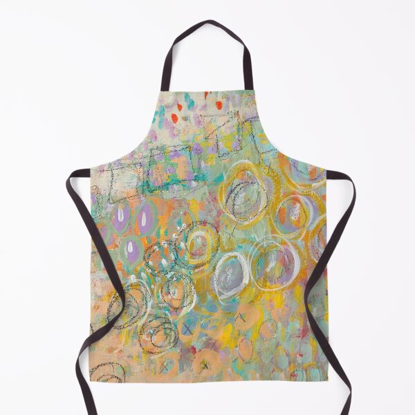 Item preview, Abstract garden painting mixed media greens  designed and sold by Undertheoaktree.