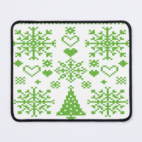 Item preview, Christmas Lover Cross Pattern Sampler Artistic Design Green  designed and sold by taiche.