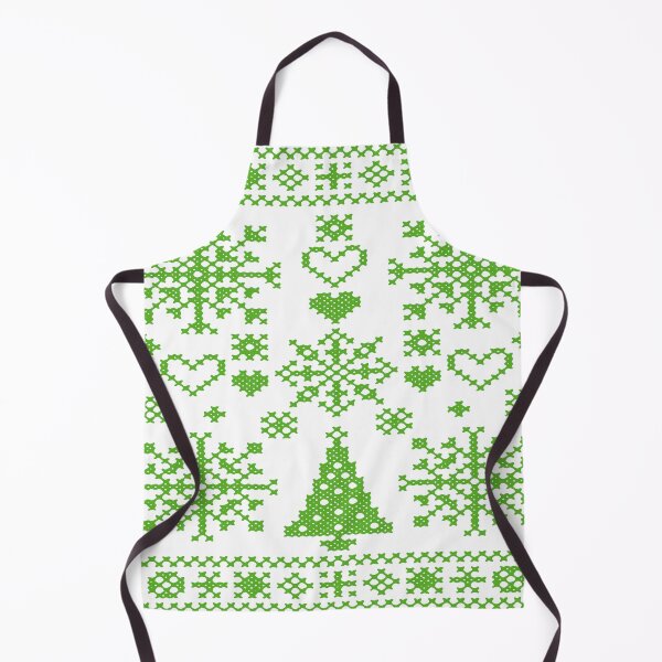 Item preview, Christmas Lover Cross Pattern Sampler Artistic Design Green  designed and sold by taiche.