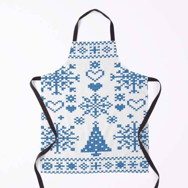 Item preview, Christmas Lover Cross Pattern Sampler Artistic Design Teal designed and sold by taiche.