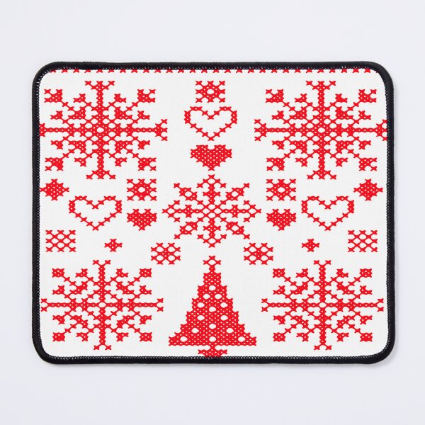 Item preview, Christmas Lover Cross Pattern Sampler Artistic Design Red designed and sold by taiche.