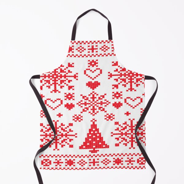 Item preview, Christmas Lover Cross Pattern Sampler Artistic Design Red designed and sold by taiche.