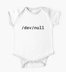 /dev/null - Funny Design for Linux/Unix Geeks - Black Text One Piece - Short Sleeve
