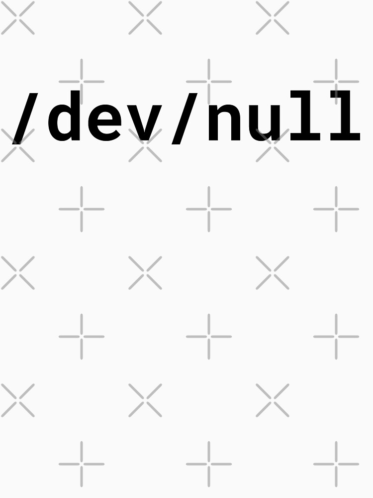 Thumbnail 3 of 3, Fitted T-Shirt, /dev/null Funny Black Text Design for Linux/Unix Geeks/Nerds designed and sold by geeksta.