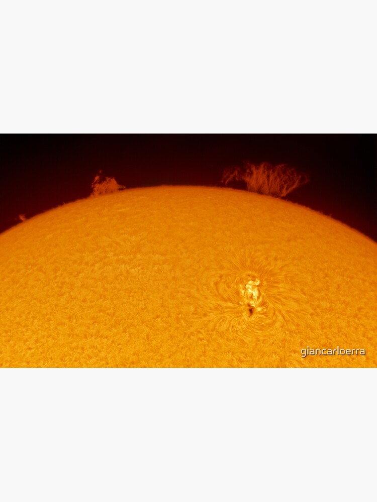 Sun spot and flares in Hydrogen Alpha by giancarloerra