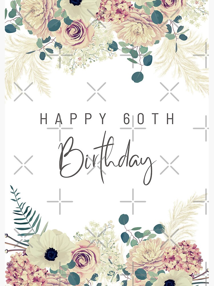 WHITE COTTON CARDS Carte D'anniversaire Happy 60th Birthday Mum, Flowersmum Fait Main 60e