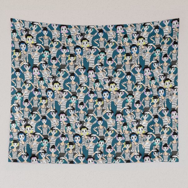 Item preview, Millions of Mimes on Teal designed and sold by Gingerlique.