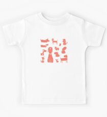dogs - coral Kids Tee