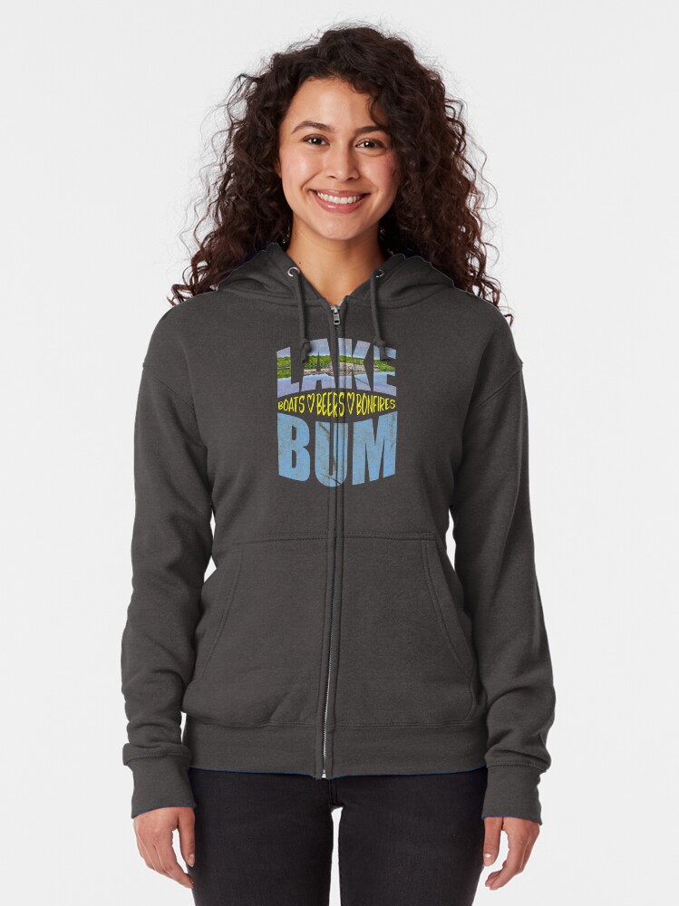 Download "Lake Bum" Zipped Hoodie by savvyscribbler | Redbubble