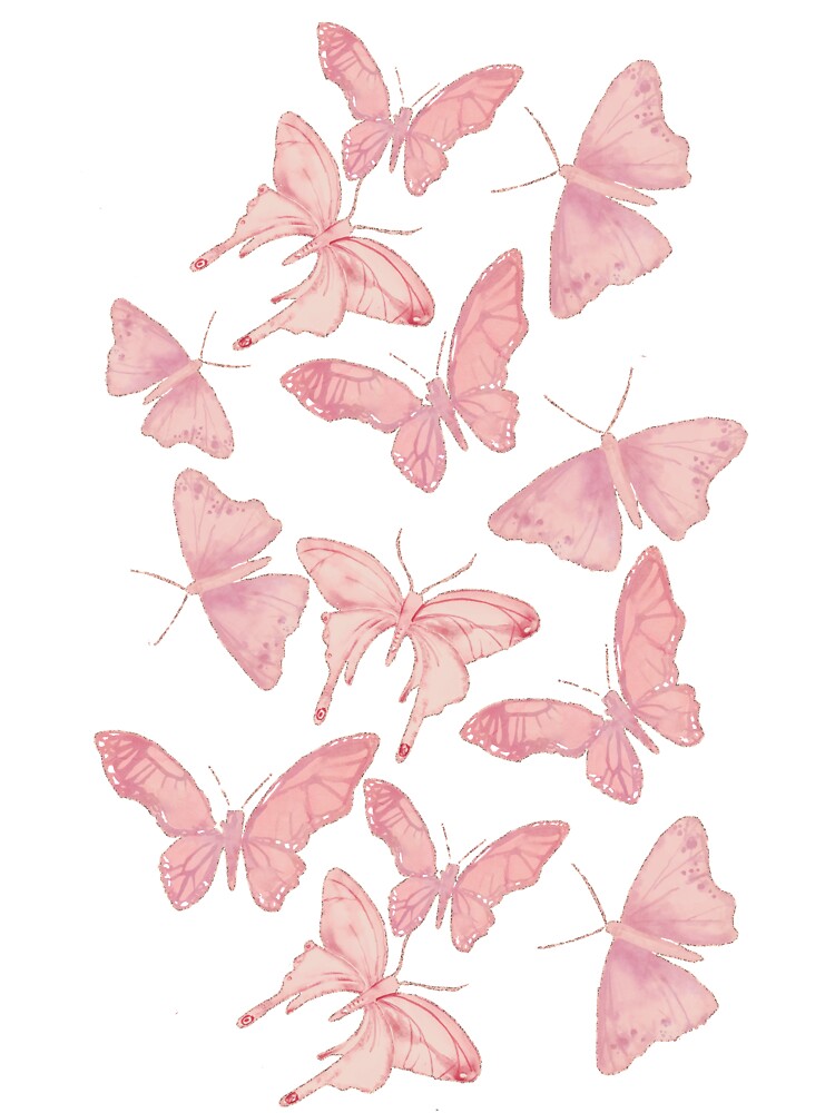 Camiseta para niños «Patrón de mariposa rosa pastel suave» de artsandsoul |  Redbubble