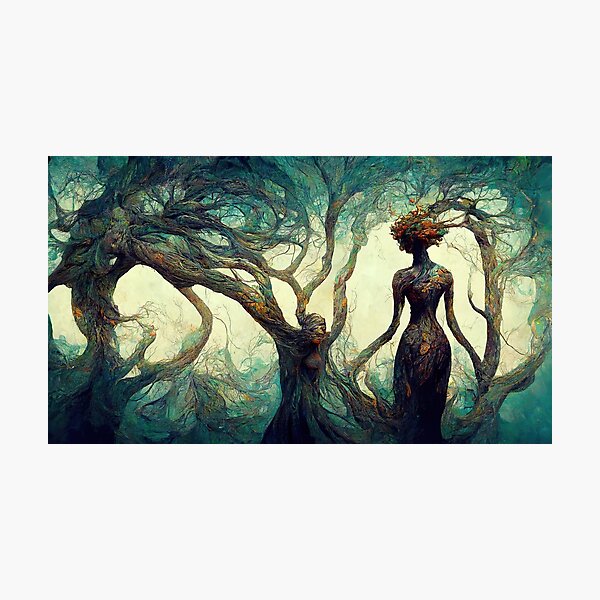 Gritty Dryad Studying a Recent Integration Photographic Print