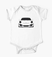 Porsche GT3 RS Silhouette - Weiß / Lava Kurzärmeliger Einteiler