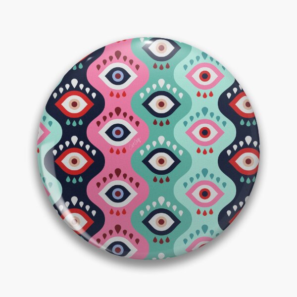 Item preview, Psychedelic Wavy Eyes – Mint & Pink designed and sold by Cat Coquillette.