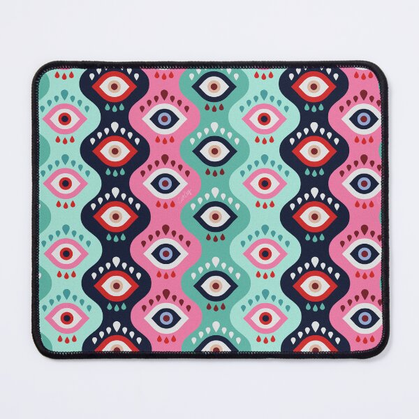Item preview, Psychedelic Wavy Eyes – Mint & Pink designed and sold by Cat Coquillette.