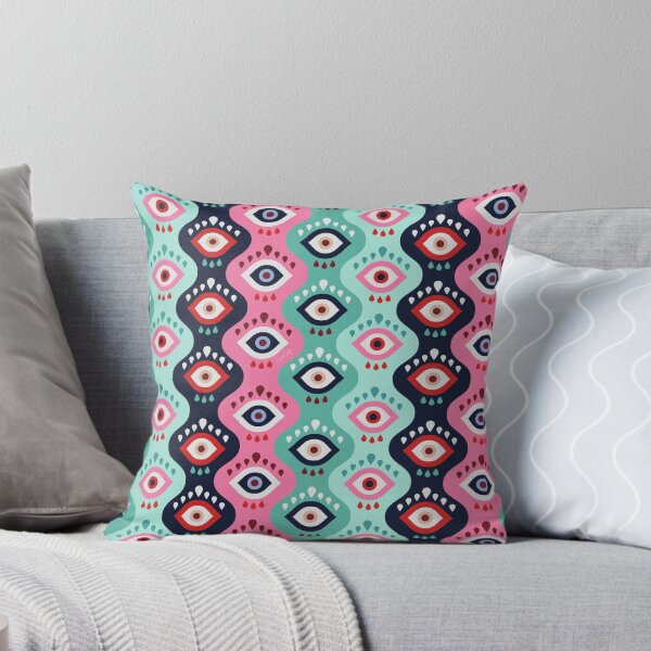 Item preview, Psychedelic Wavy Eyes – Mint & Pink designed and sold by Cat Coquillette.