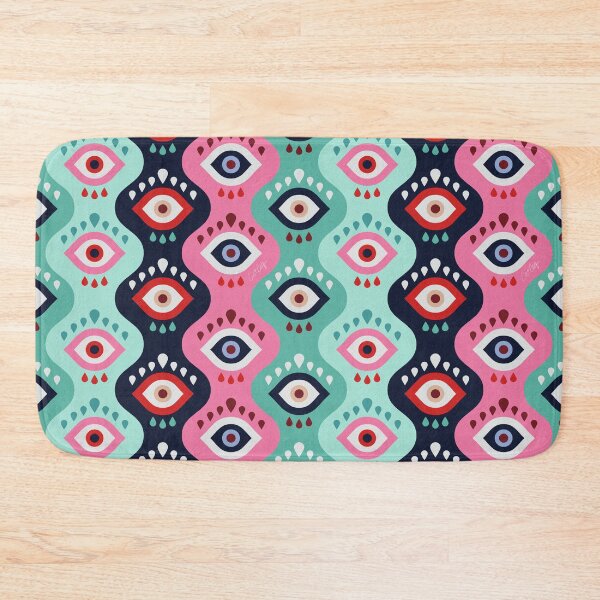 Item preview, Psychedelic Wavy Eyes – Mint & Pink designed and sold by Cat Coquillette.