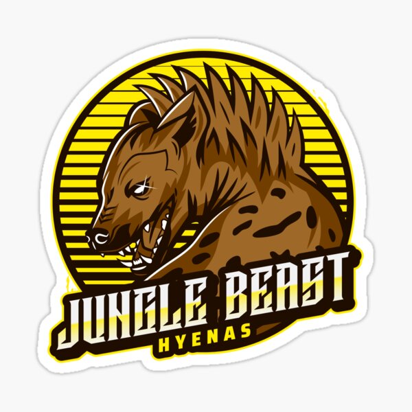 "Wild hyenas with dominant yellow green markings" Sticker for Sale by