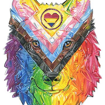 Artwork thumbnail, Progress Pride Wolf by Gwenn Seemel