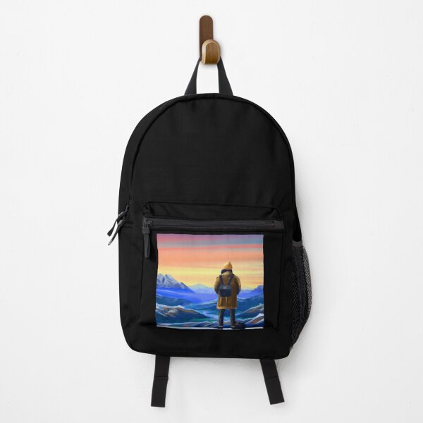 Item preview, Trekker looking at beautiful landscape background designed and sold by Parag's Travel Shop.