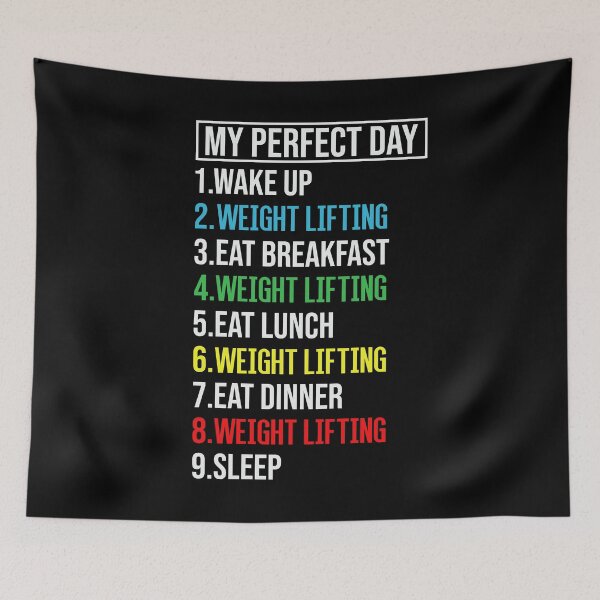 Item preview, My Perfect Day Weight Lifting, Funny Cool Weight Lifting Lover Gift designed and sold by El-kournafi.