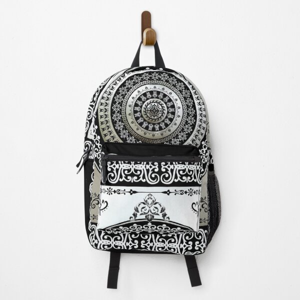 Item preview, Ornate Greek Key Medallion Silver and Black designed and sold by Yiorgos Designs.