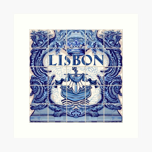 Item preview, Portugal Lisbon Lisboa Azulejo Azulejos Tiles designed and sold by aurielaki.