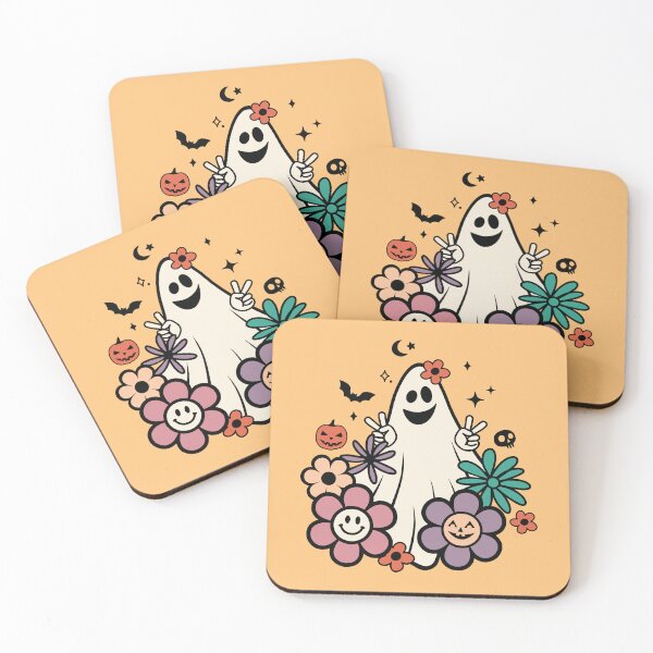 Item preview, Groovy Ghost - Retro Hippie Halloween designed and sold by DebbisPalette.
