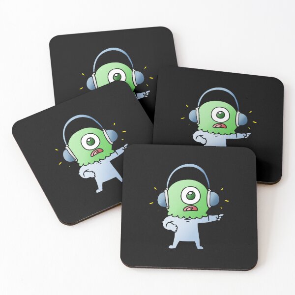 Item preview, One Eyed Alien Wearing Headphones designed and sold by PotluckPrints.