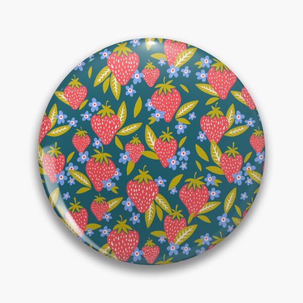 Item preview, Strawberry Blooms – Turquoise designed and sold by Cat Coquillette.
