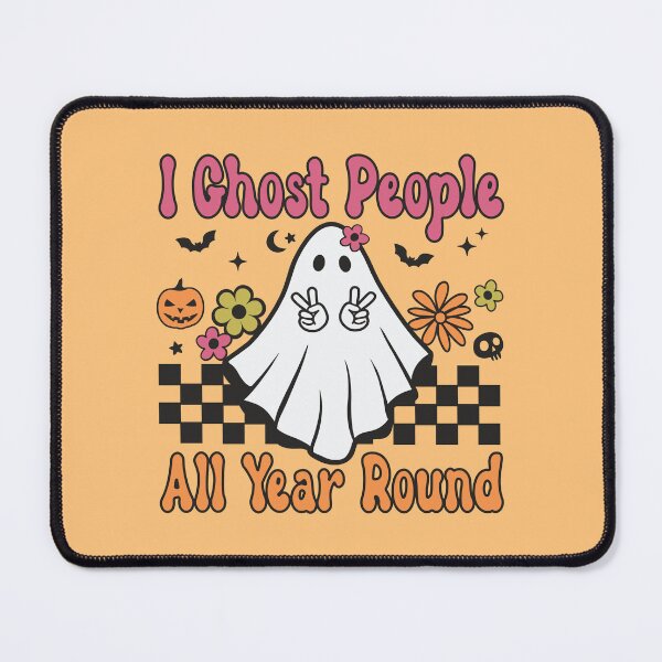 Item preview, I Ghost People All year Round - Hippie Ghost Pun designed and sold by DebbisPalette.
