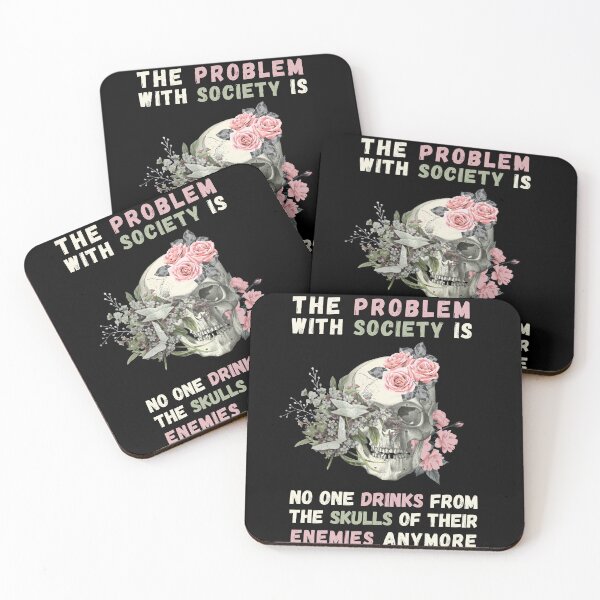 Item preview, Problem with Society no one Drinks From The Skull Of Your Enemies. Funny & political perfect for men or women who loves spooky skeleton quotes. Halloween costume gift for those who like dark humor designed and sold by Saffire6.
