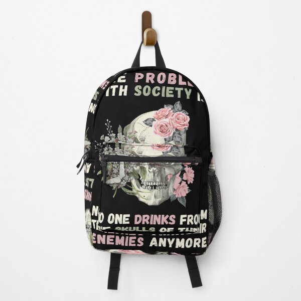 Item preview, Problem with Society no one Drinks From The Skull Of Your Enemies. Funny & political perfect for men or women who loves spooky skeleton quotes. Halloween costume gift for those who like dark humor designed and sold by Saffire6.