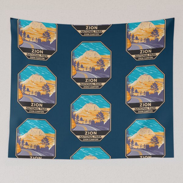 Item preview, Zion National Park Utah Zion Canyon Road Emblem designed and sold by KrisSidDesigns.