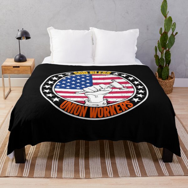 Item preview, God bless union workers. t-shirt design for happy labor day designed and sold by MarvellTeeZone.