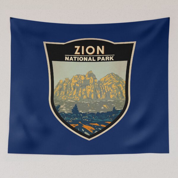 Item preview, Zion National Park Utah Zion Canyon Vintage Emblem designed and sold by KrisSidDesigns.