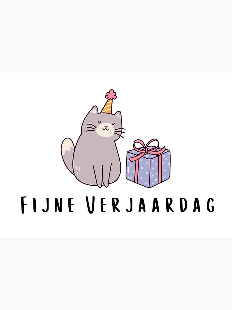 Poster Fijne Verjaardag Joyeux Anniversaire En N Erlandais Verjaardagskaart Avec Un Joli