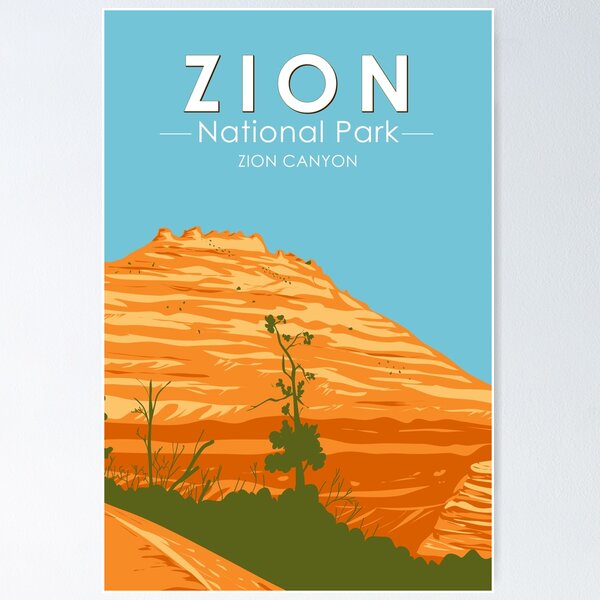 Vista previa del artículo con la obra «Parque Nacional Zion Utah Zion Canyon 2 Vintage», diseñado y vendido por KrisSidDesigns.