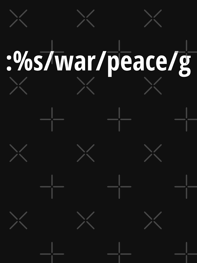 Replace War with Peace - Pacifist vi/Vim Geek - White Text by geeksta