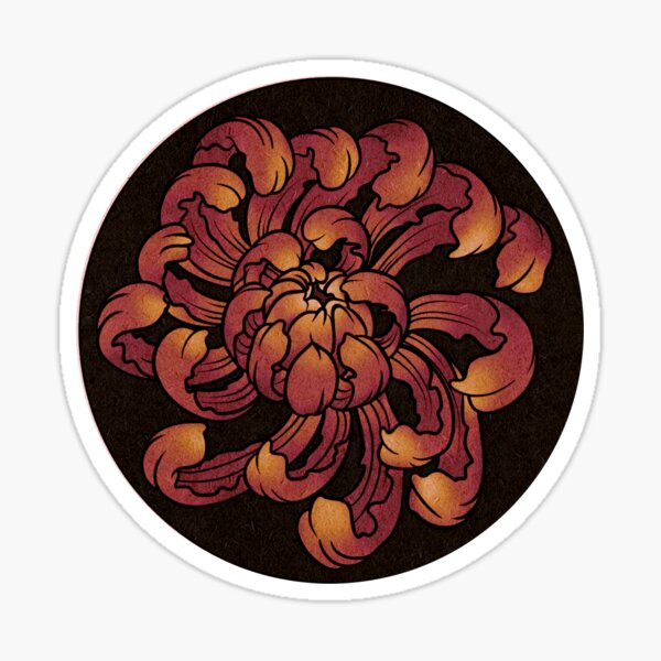 Item preview, Neo Traditional Fiery Chrysanthemum designed and sold by lanartemus.