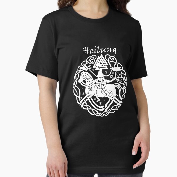 Vista previa del artículo con la obra «Heilung Caballo Vikingo Guerrero Mitología Blanco», diseñado y vendido por juanistephens.