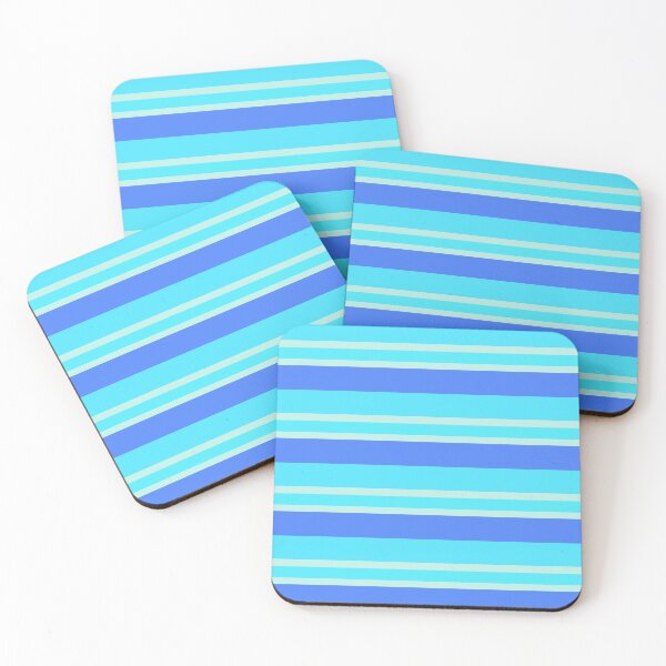 Item preview, Cool Aqua Beautiful Horizontal Stripes designed and sold by S4Graphics.
