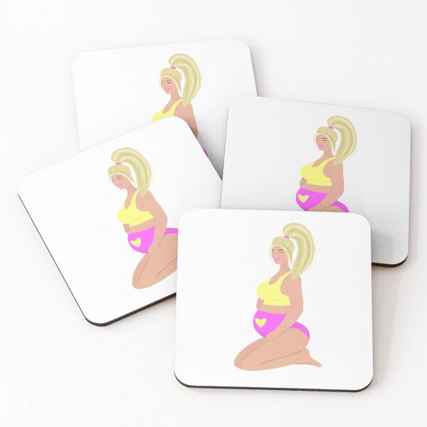 Item preview, Pregnant blonde in swimsuit, illustration designed and sold by OM-lova.