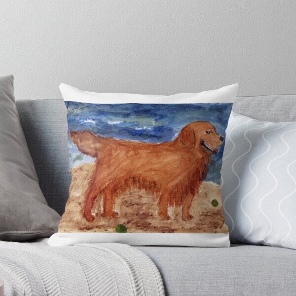 Item preview, Red Dog on the beach designed and sold by PawsInTheGarden.