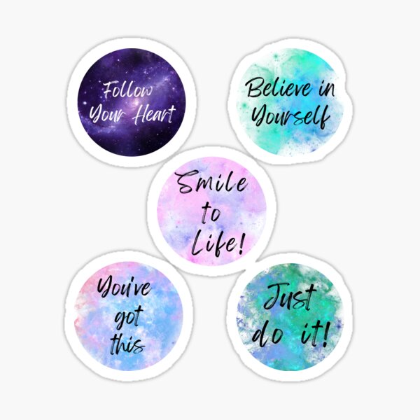 Inspiring Space Background Stickers 5-in-1 Inspirational Quote Stickers  Encouraging Stickers Motivational Encouragement Stickers for Book Phone Car  Bike Scrapbook Sticker for Sale by Uaryan