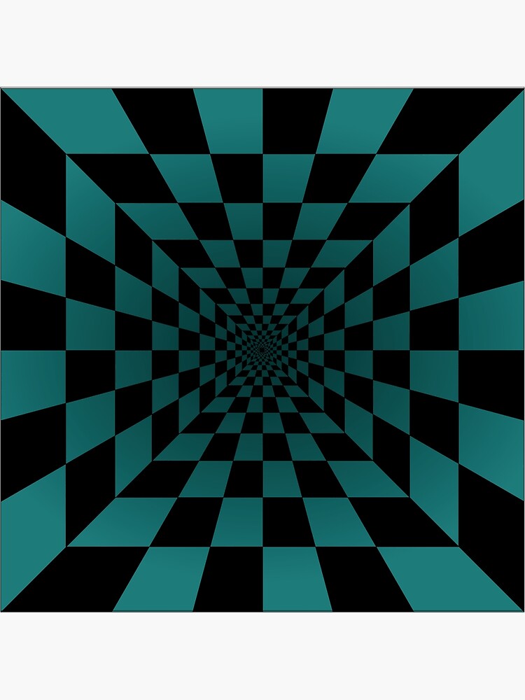 Abstract blue Trippy optical illusion- optical illusion  Poster