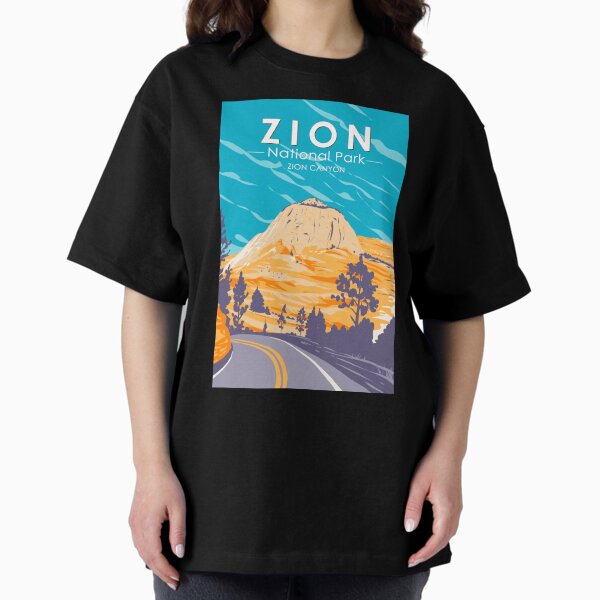Vista previa del artículo con la obra «Parque Nacional Zion Utah Zion Canyon Road Vintage», diseñado y vendido por KrisSidDesigns.