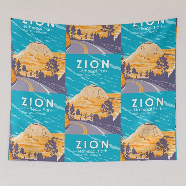 Item preview, Zion National Park Utah Zion Canyon Road Vintage designed and sold by KrisSidDesigns.