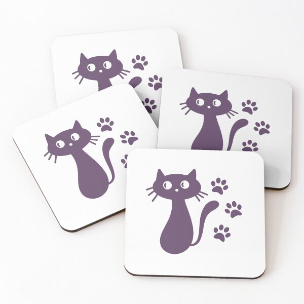 Item preview, Cute Purple Silhouette Cat designed and sold by HappyLifeCreate.