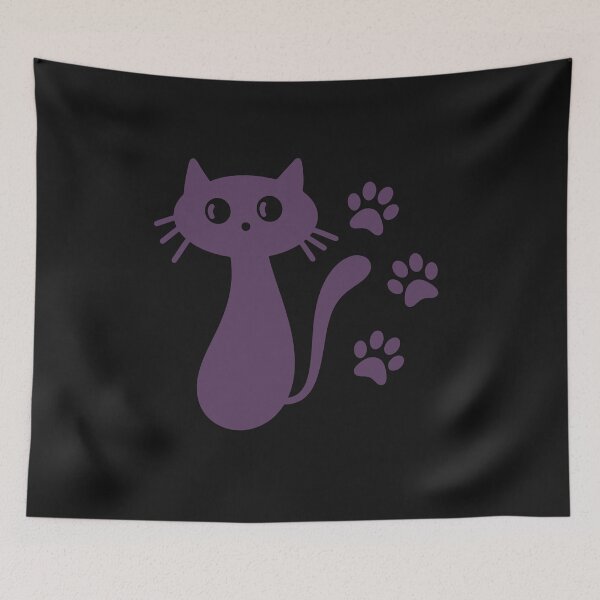 Item preview, Cute Purple Silhouette Cat designed and sold by HappyLifeCreate.